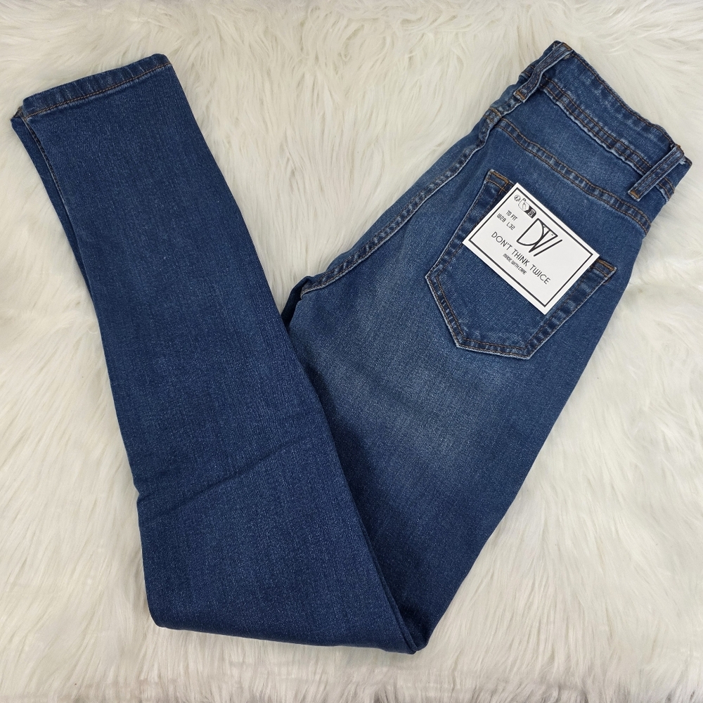 Don't Think Twice Blue Medium Wash Skinny Denim Jeans